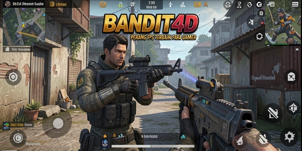 Tampilan gameplay mendebarkan dari BANDIT4D dengan aksi tembak-menembak.