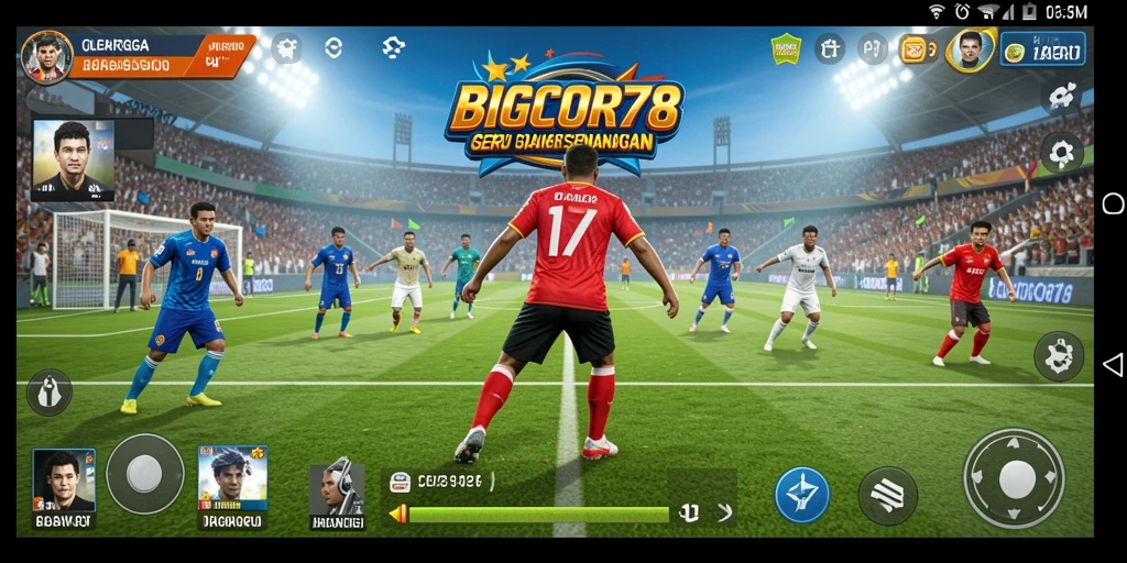Tampilan gameplay seru dari BIGCOR78 yang menampilkan aksi olahraga.