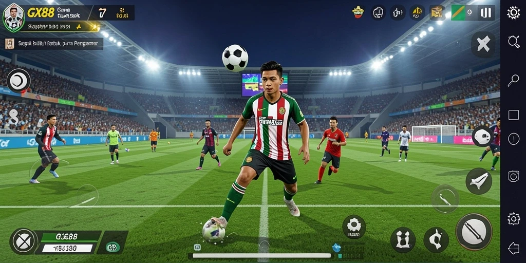 Tampilkan gameplay menarik dari GX88 dengan fokus pada sepak bola.