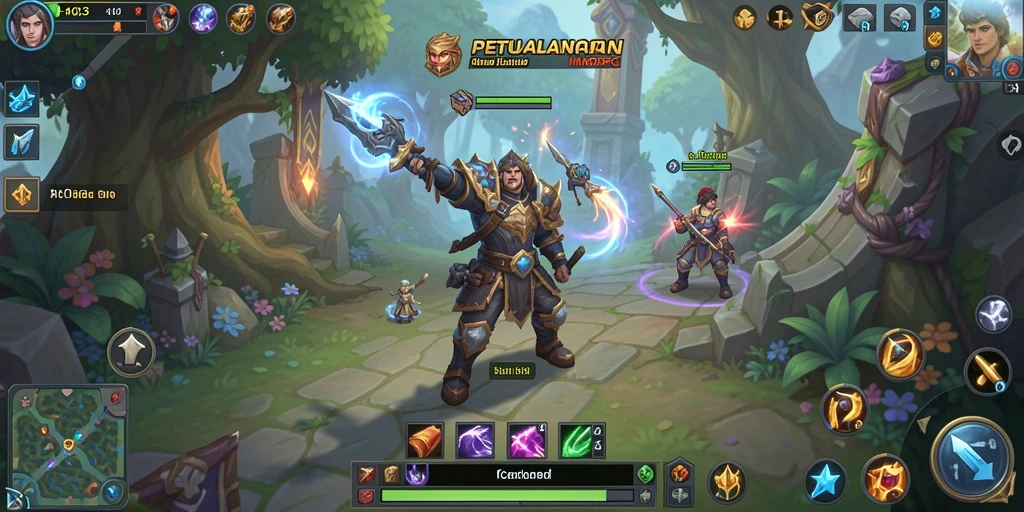 Screenshot H03 menampilkan pertarungan epik di dunia fantasi yang memukau.
