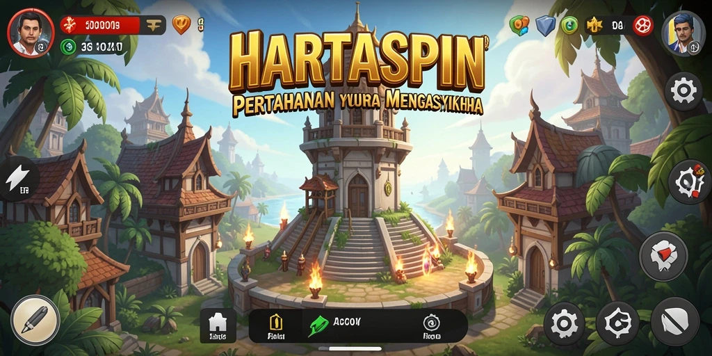 Tampilan gameplay menara pertahanan yang intens dan strategis.