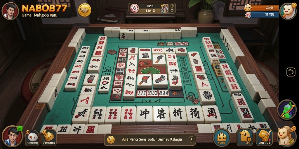 Tampilan gameplay menarik dari NABOB77 dengan suasana Mahjong.