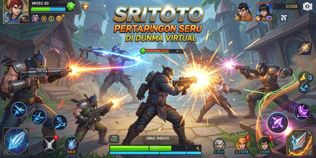 Gameplay pertarungan seru dalam SRITOTO yang menantang.