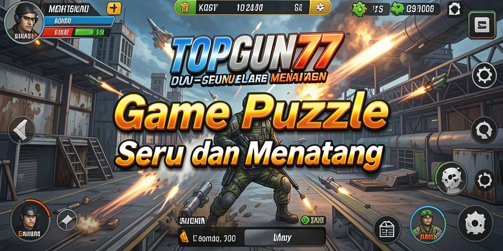 Screenshot gameplay <strong>TOPGUN77</strong> menunjukkan tantangan puzzle yang mengasyikkan.